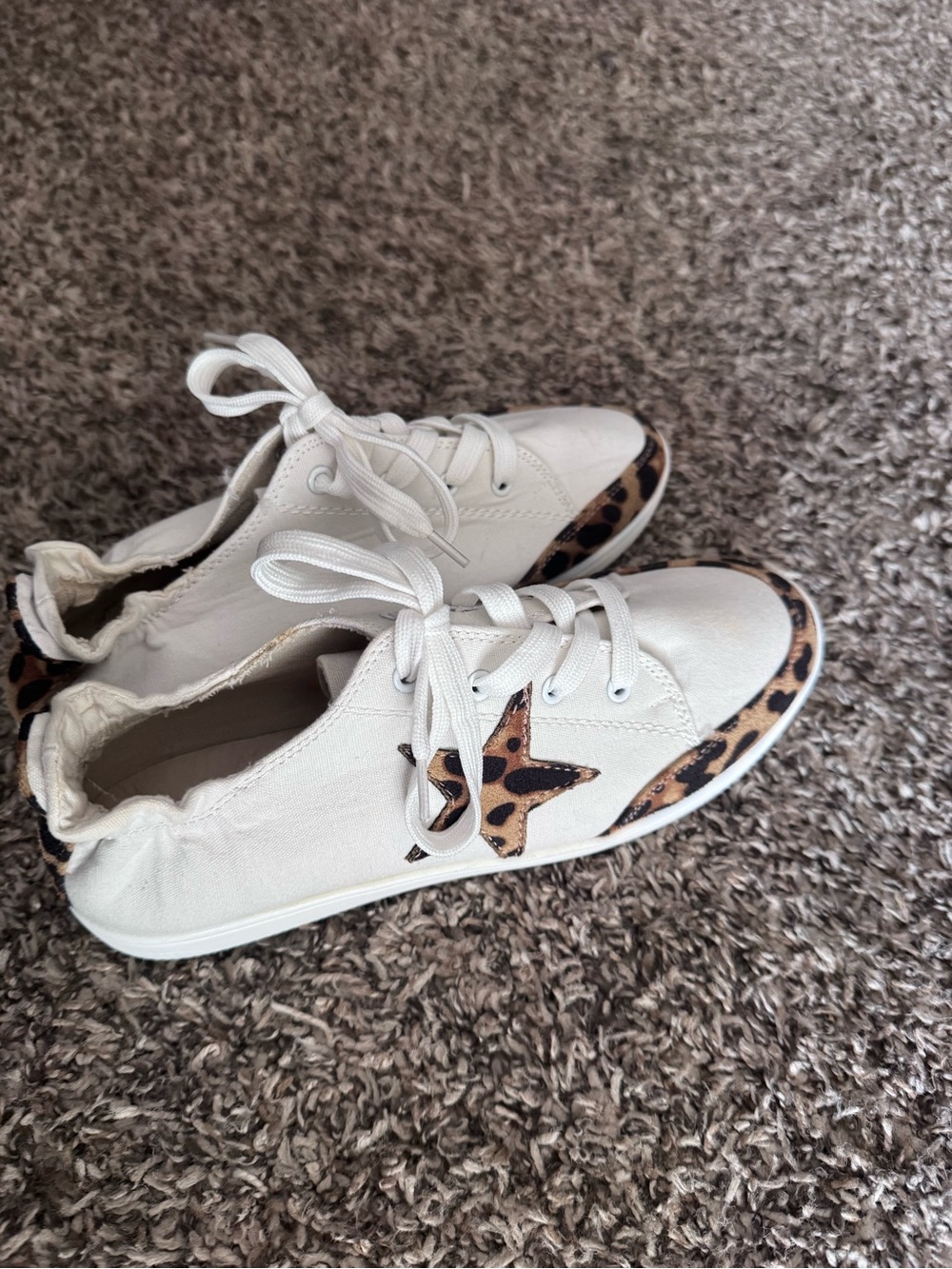 CCOCCI White Sneakers with Leopard Accents